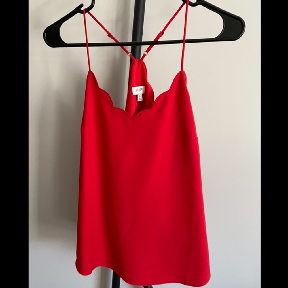 Scalloped Red Racerback Tank